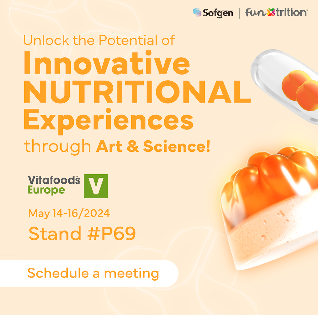 Unlock the Potential of Innovative Nutritional Experiences through Art & Science: Meet with Funtrition® & Sofgen® during Vitafoods 2024!